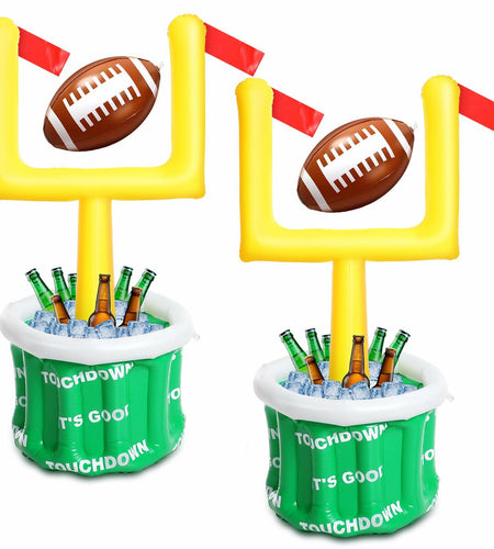 Gemscream Inflatable Football Drink Cooler 20.5x39in Green 2 Pcs