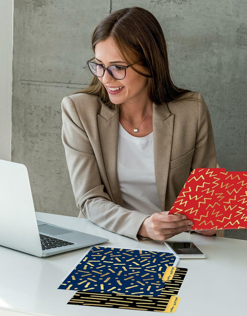 Load image into Gallery viewer, Better Office Decorative File Folders Letter Size 18 Pack Red Black Blue
