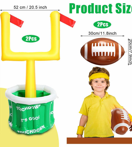 Gemscream Inflatable Football Drink Cooler 20.5x39in Green 2 Pcs