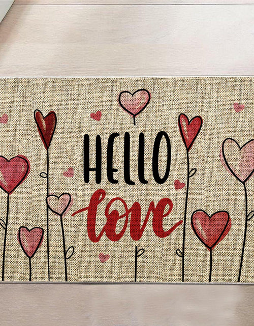 Load image into Gallery viewer, GAGEC Valentines Day Door Mat Hello Love Hearts Decorative 17x27 Inch
