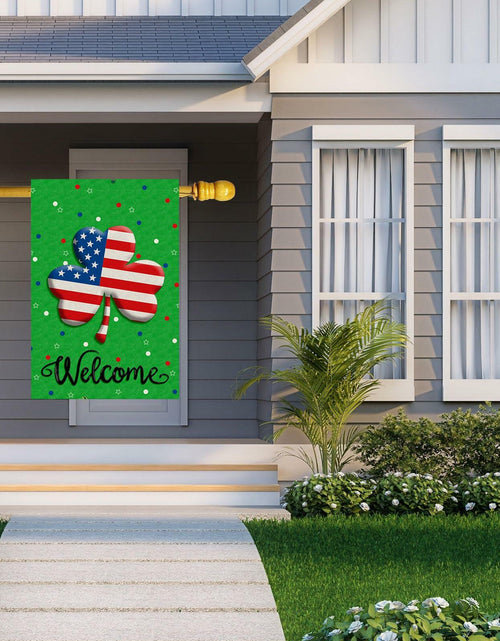 Load image into Gallery viewer, ZAEW St. Patrick's Day Shamrocks Garden Flag 12x18 Inch Green Double Sided
