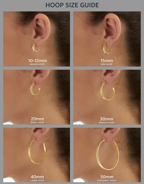 Load image into Gallery viewer, Amazon Essentials Stainless Steel Rounded Tube Hoop Earrings 40mm Silver
