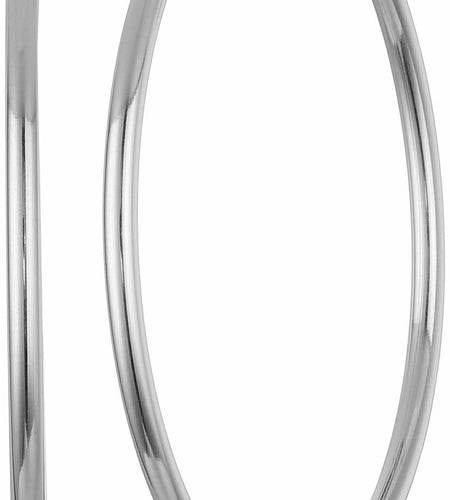 Amazon Essentials Stainless Steel Rounded Tube Hoop Earrings 40mm Silver