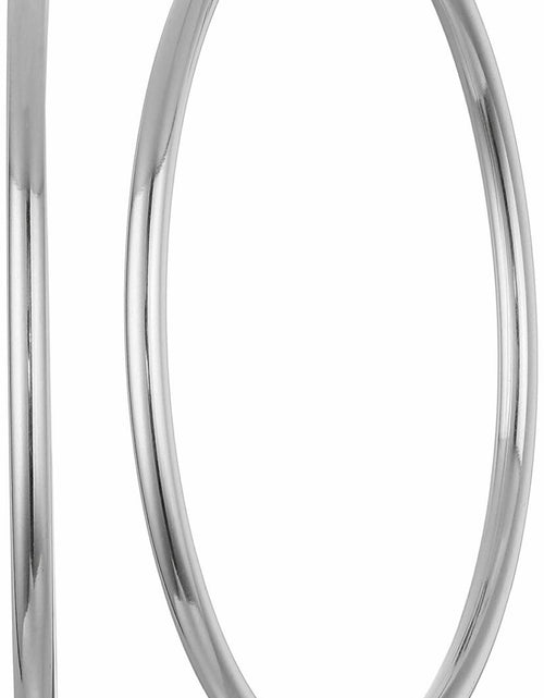 Load image into Gallery viewer, Amazon Essentials Stainless Steel Rounded Tube Hoop Earrings 40mm Silver
