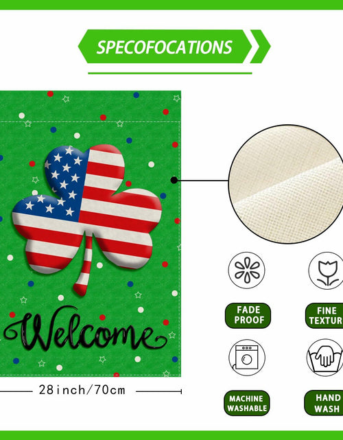 Load image into Gallery viewer, ZAEW St. Patrick's Day Shamrocks Garden Flag 12x18 Inch Green Double Sided
