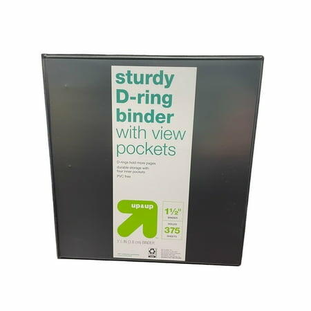 Load image into Gallery viewer, up &amp; up 3-Ring Sturdy D-Ring Binder with View Pockets 1.5 inch Black
