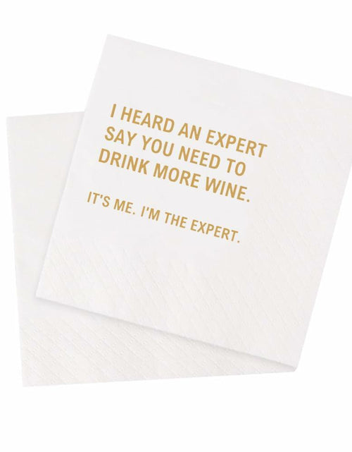 Load image into Gallery viewer, VOWFOO Funny Quotes Cocktail Napkins 4.5x4.5in 2-Ply 100pcs White
