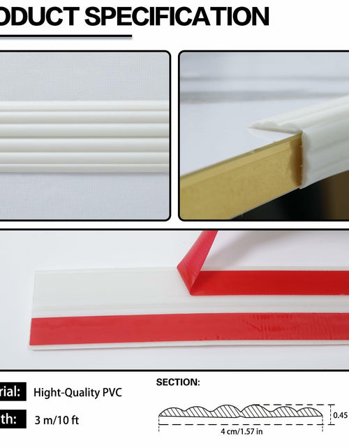 Load image into Gallery viewer, JSIWOTH 10 Ft Multifunctional Peel &amp; Stick Molding Trim Black Waterproof
