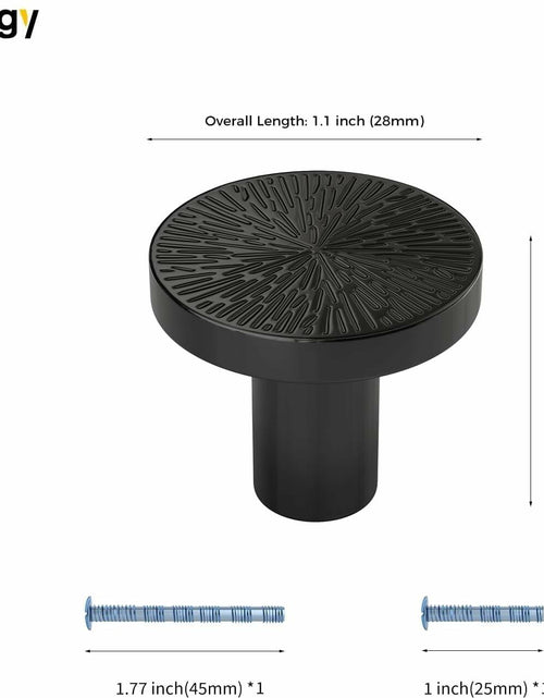 Load image into Gallery viewer, Rergy 10 Pack Zinc Alloy Black Drawer Knobs Kitchen Cabinet Pulls
