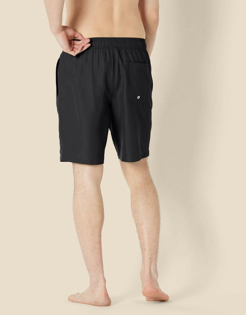 Load image into Gallery viewer, Amazon Essentials Men’s 9" Swim Trunks Black Mesh Lining Pockets Size M
