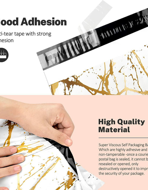 Load image into Gallery viewer, 100 Pack Poly Mailers 10x13 Marble White Self Seal Shipping Bags
