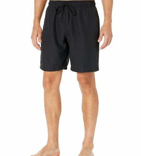 Amazon Essentials Men’s 9" Swim Trunks Black Mesh Lining Pockets Size M