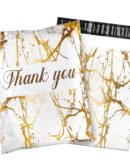 Load image into Gallery viewer, 100 Pack Poly Mailers 10x13 Marble White Self Seal Shipping Bags
