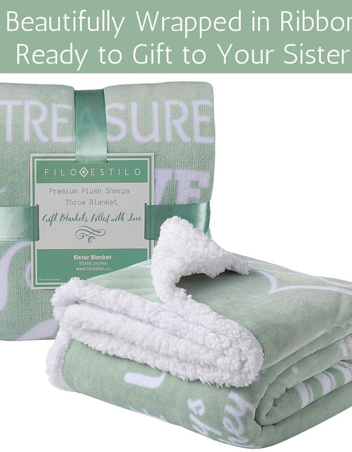 Load image into Gallery viewer, FILO ESTILO Sister Blanket Sherpa 60x50in Sage Green
