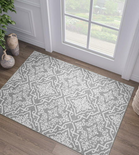 jinchan Moroccan Trellis Area Rug 3x5 Green Non Slip Washable