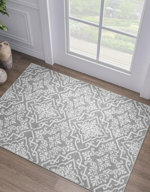 Load image into Gallery viewer, jinchan Moroccan Trellis Area Rug 3x5 Green Non Slip Washable
