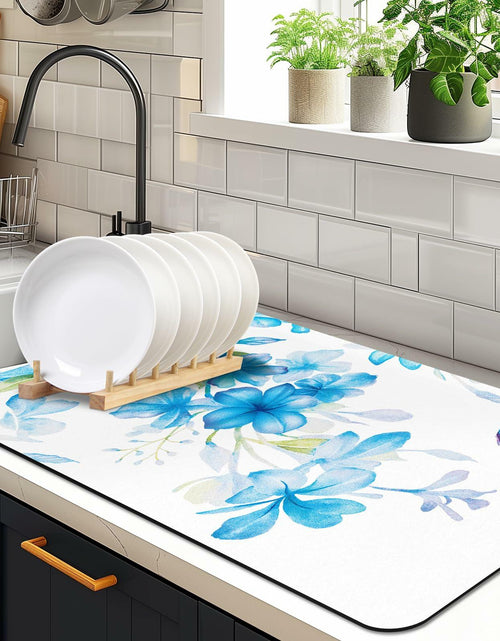 Load image into Gallery viewer, Edeesky Dish Drying Mat Leather Diatomite Kitchen Counter 12x20 Large

