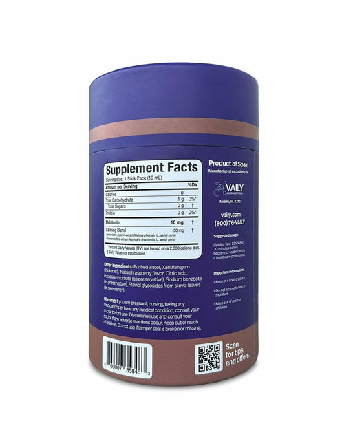 Load image into Gallery viewer, BestBy10/25 Vaily Liquid Melatonin 10mg Raspberry Flavor Sleep Aid 30 Doses
