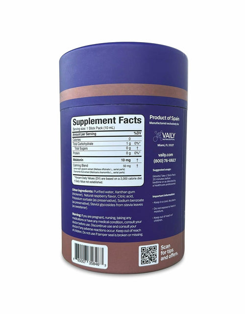 Load image into Gallery viewer, BestBy10/25 Vaily Liquid Melatonin 10mg Raspberry Flavor Sleep Aid 30 Doses
