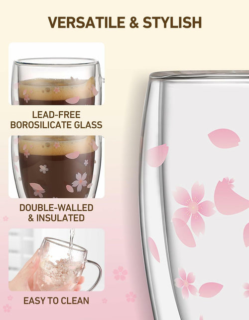 Load image into Gallery viewer, Double Walled Glass Coffee Mug Dolphins 9oz Clear Insulated Cup
