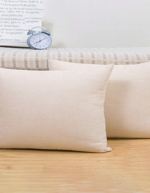 Load image into Gallery viewer, Jepeak Linen Throw Pillow Covers 20x20 Inch Butter Beige 2 Pack

