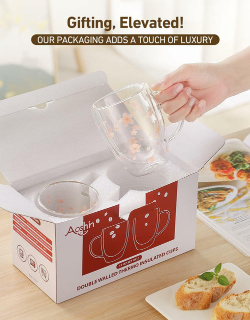 Load image into Gallery viewer, Double Walled Glass Coffee Mug Dolphins 9oz Clear Insulated Cup
