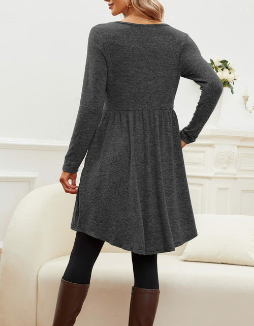 Load image into Gallery viewer, Jar of Love Womens Long Sleeve Mini Sweater Dress Dark Grey Size M

