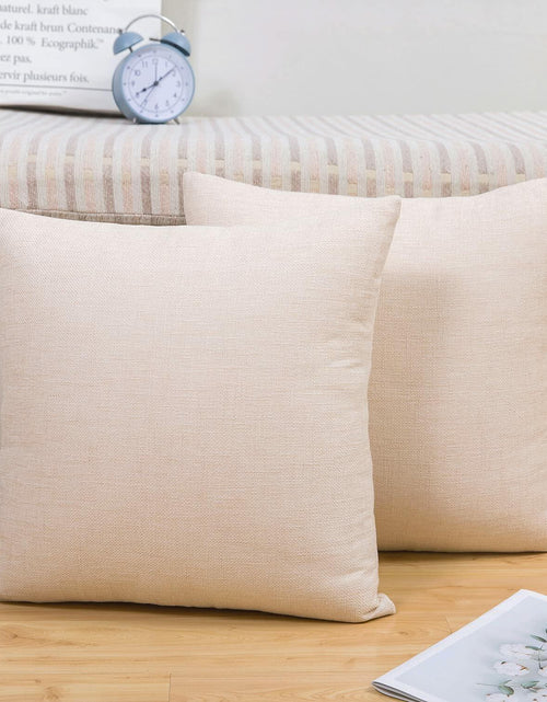 Load image into Gallery viewer, Jepeak Linen Throw Pillow Covers 20x20 Inch Butter Beige 2 Pack
