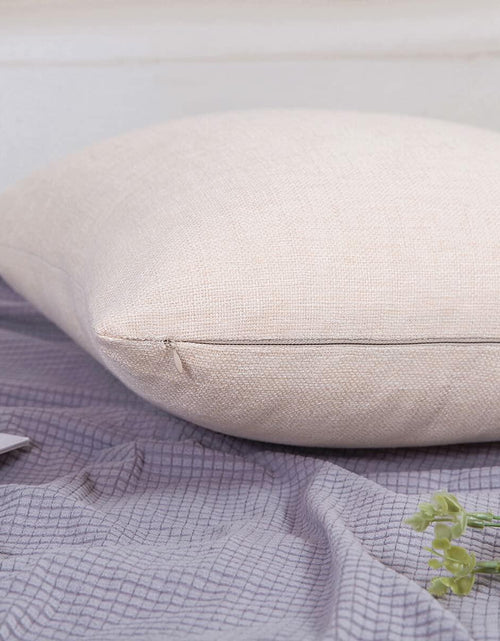 Load image into Gallery viewer, Jepeak Linen Throw Pillow Covers 20x20 Inch Butter Beige 2 Pack
