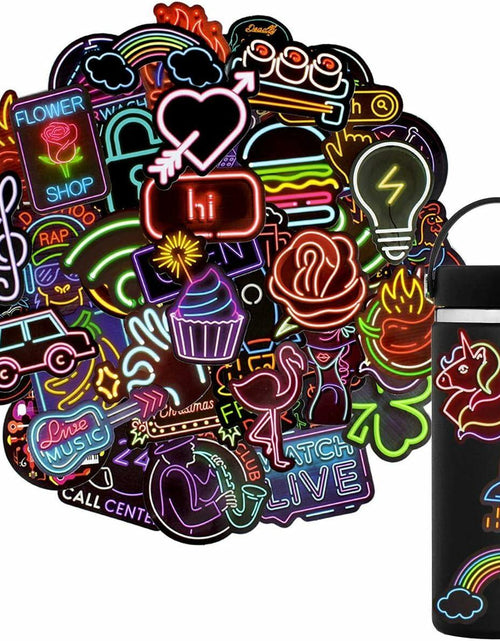 Load image into Gallery viewer, Neon Waterproof Vinyl Stickers Pack 50pcs Multicolor for Laptop Water Bottle
