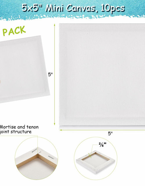 Load image into Gallery viewer, 12PCS Mini Canvas and Easel Set 4x4in Cotton Canvases Small Art Stand

