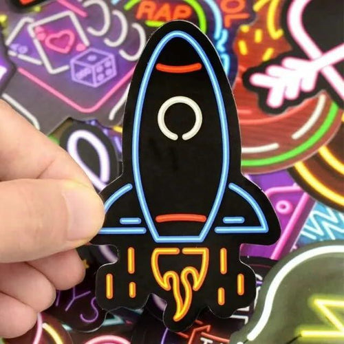 Load image into Gallery viewer, Neon Waterproof Vinyl Stickers Pack 50pcs Multicolor for Laptop Water Bottle

