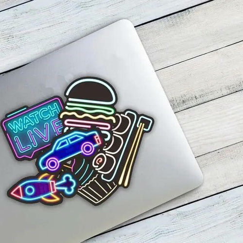 Load image into Gallery viewer, Neon Waterproof Vinyl Stickers Pack 50pcs Multicolor for Laptop Water Bottle

