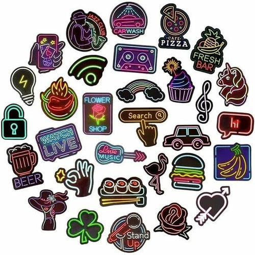 Load image into Gallery viewer, Neon Waterproof Vinyl Stickers Pack 50pcs Multicolor for Laptop Water Bottle
