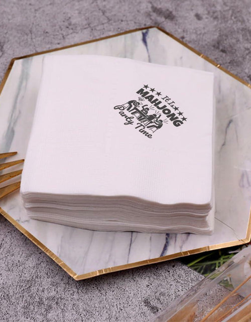 Load image into Gallery viewer, VOWFOO Mahjong Cocktail Napkins 100pcs 5x5 2-ply Mahjong Retirement Plan
