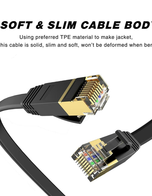 Load image into Gallery viewer, LEKVKM Cat 6 Ethernet Cable 25ft High Speed RJ45 Flat White LAN Cable
