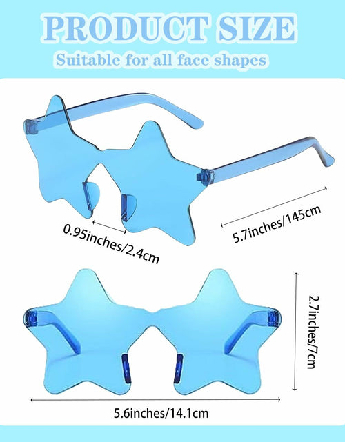 Load image into Gallery viewer, HELYKAKA 10 Pairs Star Shape Rimless Colorful Sunglasses Bulk Party Favors
