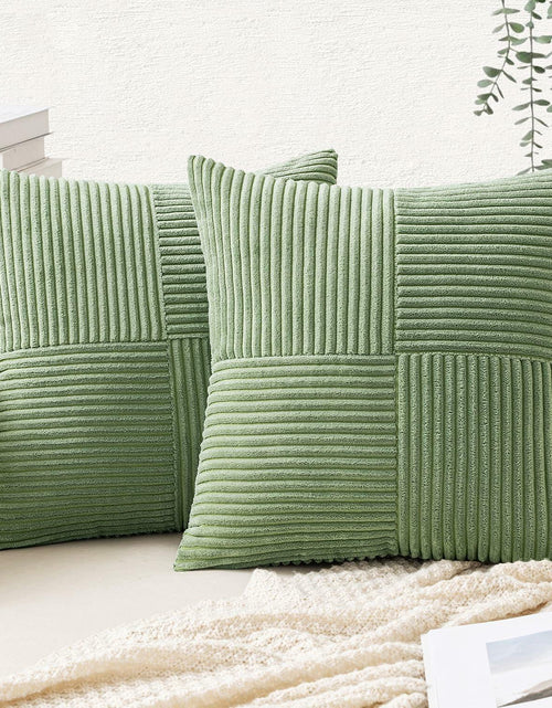 Load image into Gallery viewer, EMEMA Corduroy Throw Pillow Covers 12x20 Rust Pack of 2 Boho Decorative
