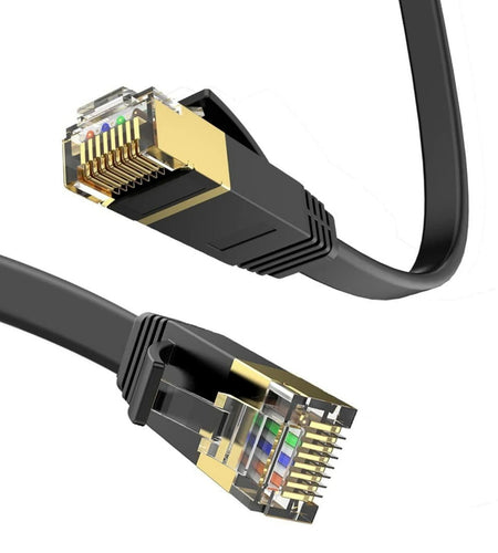 LEKVKM Cat 6 Ethernet Cable 25ft High Speed RJ45 Flat White LAN Cable