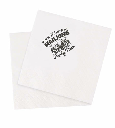 VOWFOO Mahjong Cocktail Napkins 100pcs 5x5 2-ply Mahjong Retirement Plan