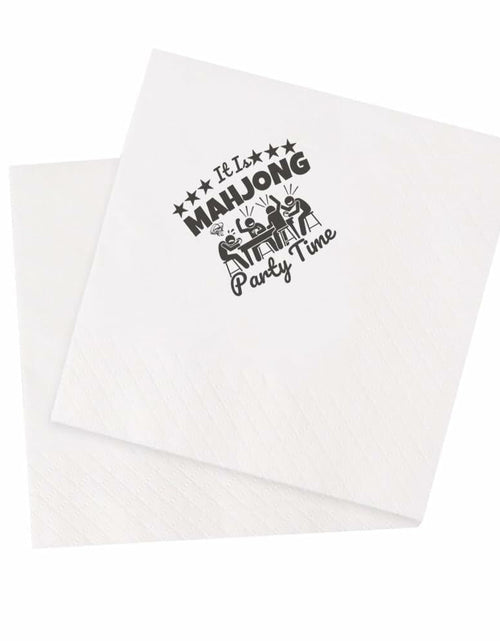 Load image into Gallery viewer, VOWFOO Mahjong Cocktail Napkins 100pcs 5x5 2-ply Mahjong Retirement Plan

