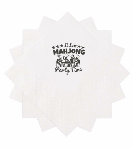 VOWFOO Mahjong Cocktail Napkins 100pcs 5x5 2-ply Mahjong Retirement Plan