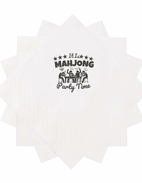 Load image into Gallery viewer, VOWFOO Mahjong Cocktail Napkins 100pcs 5x5 2-ply Mahjong Retirement Plan
