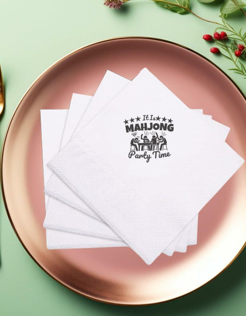 Load image into Gallery viewer, VOWFOO Mahjong Cocktail Napkins 100pcs 5x5 2-ply Mahjong Retirement Plan
