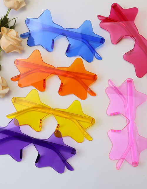Load image into Gallery viewer, HELYKAKA 10 Pairs Star Shape Rimless Colorful Sunglasses Bulk Party Favors
