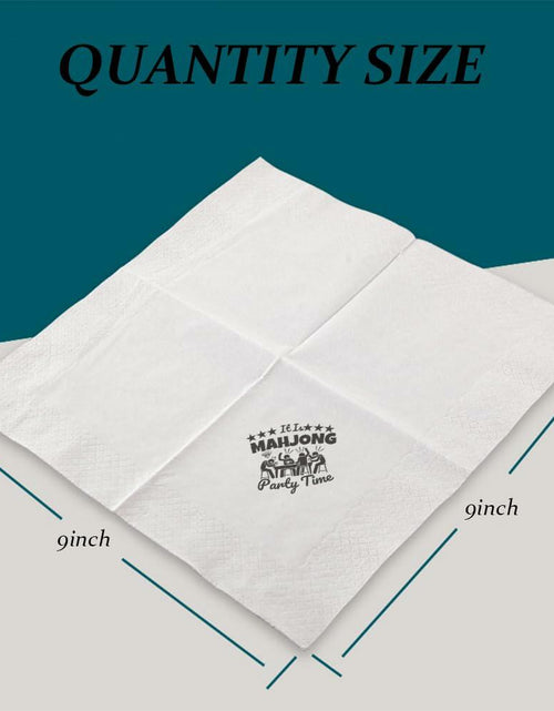 Load image into Gallery viewer, VOWFOO Mahjong Cocktail Napkins 100pcs 5x5 2-ply Mahjong Retirement Plan
