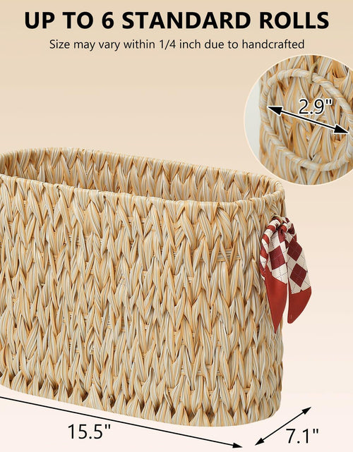 Load image into Gallery viewer, ELINZINE Toilet Paper Holder &amp; Storage Basket for 6 Mega Rolls Grey 1 Pack
