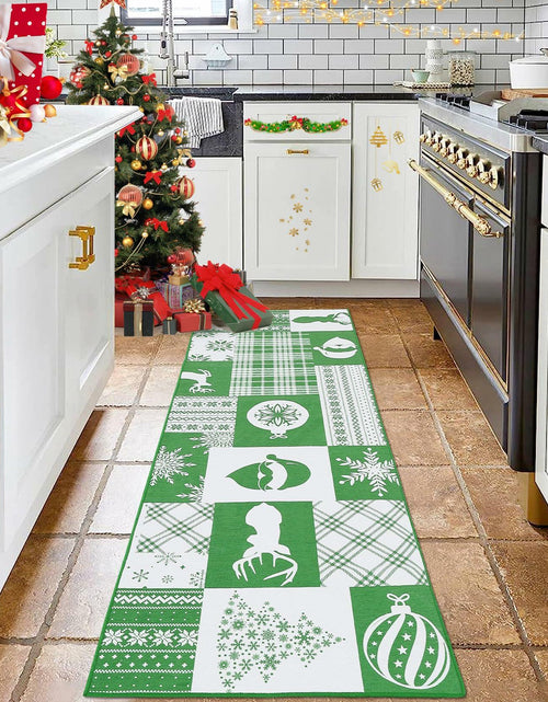Load image into Gallery viewer, CAREMEE Christmas Area Rug Non-Slip Washable Green 2x3 FT Holiday Decor
