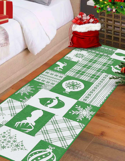 Load image into Gallery viewer, CAREMEE Christmas Area Rug Non-Slip Washable Green 2x3 FT Holiday Decor
