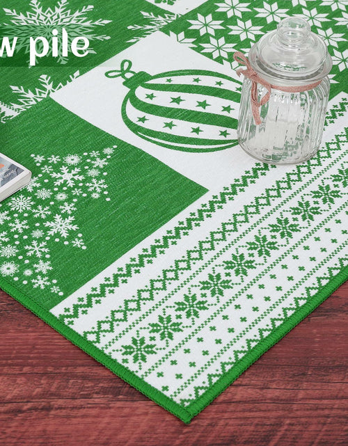 Load image into Gallery viewer, CAREMEE Christmas Area Rug Non-Slip Washable Green 2x3 FT Holiday Decor
